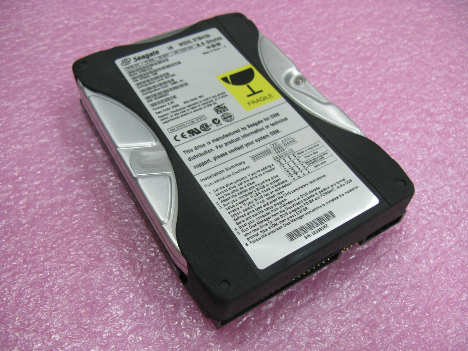 Sun 8.4GB IDE HDD 370-3863 5400 RPM Seagate ST38410A