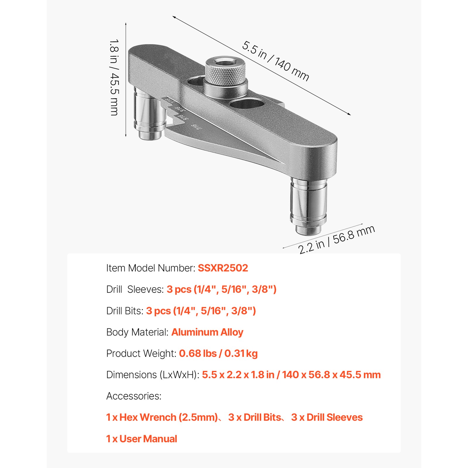 Uimoso Self-Centering Doweling Jig Kit for Woodworking with Drill Bits