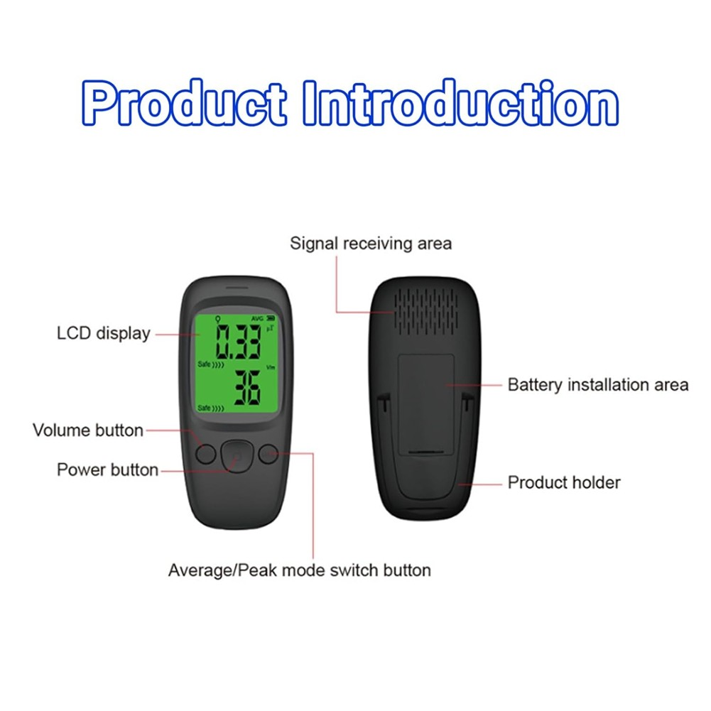 Nuclear Detector LCD Display Geiger Counter Detector with Average/ Mode9908
