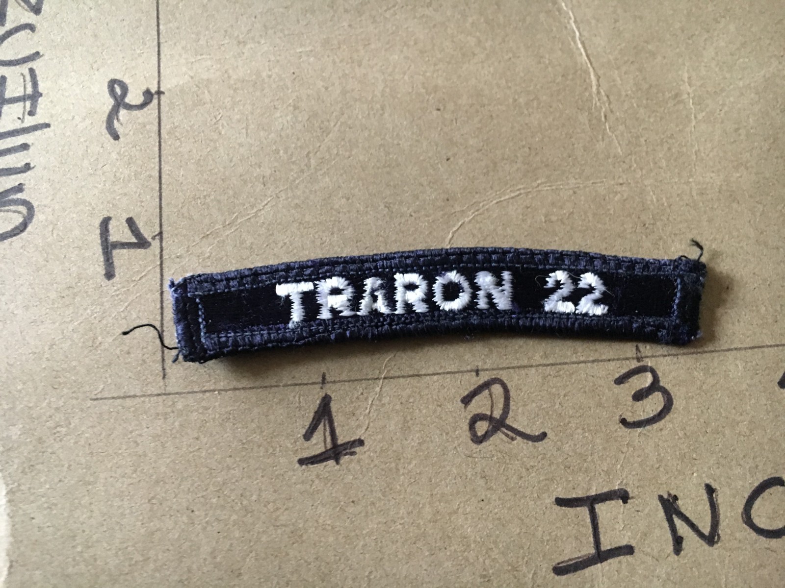 US NAVY SHOULDER STRIP TAB *** rocker *** Patch Traron 22