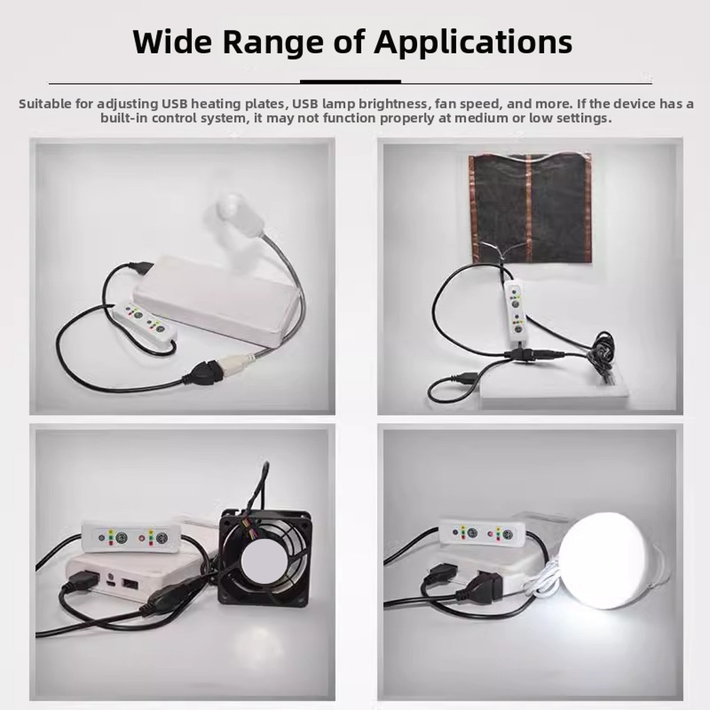 USB Timer Extension Cable for USB Fans Lamps Red Green Yellow Indicators