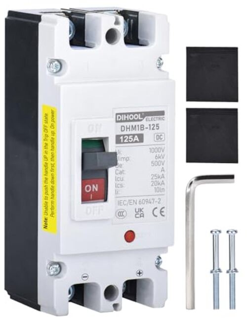 125 Amp DC Circuit Breaker, Battery Disconnect Switch for Power Station 125a