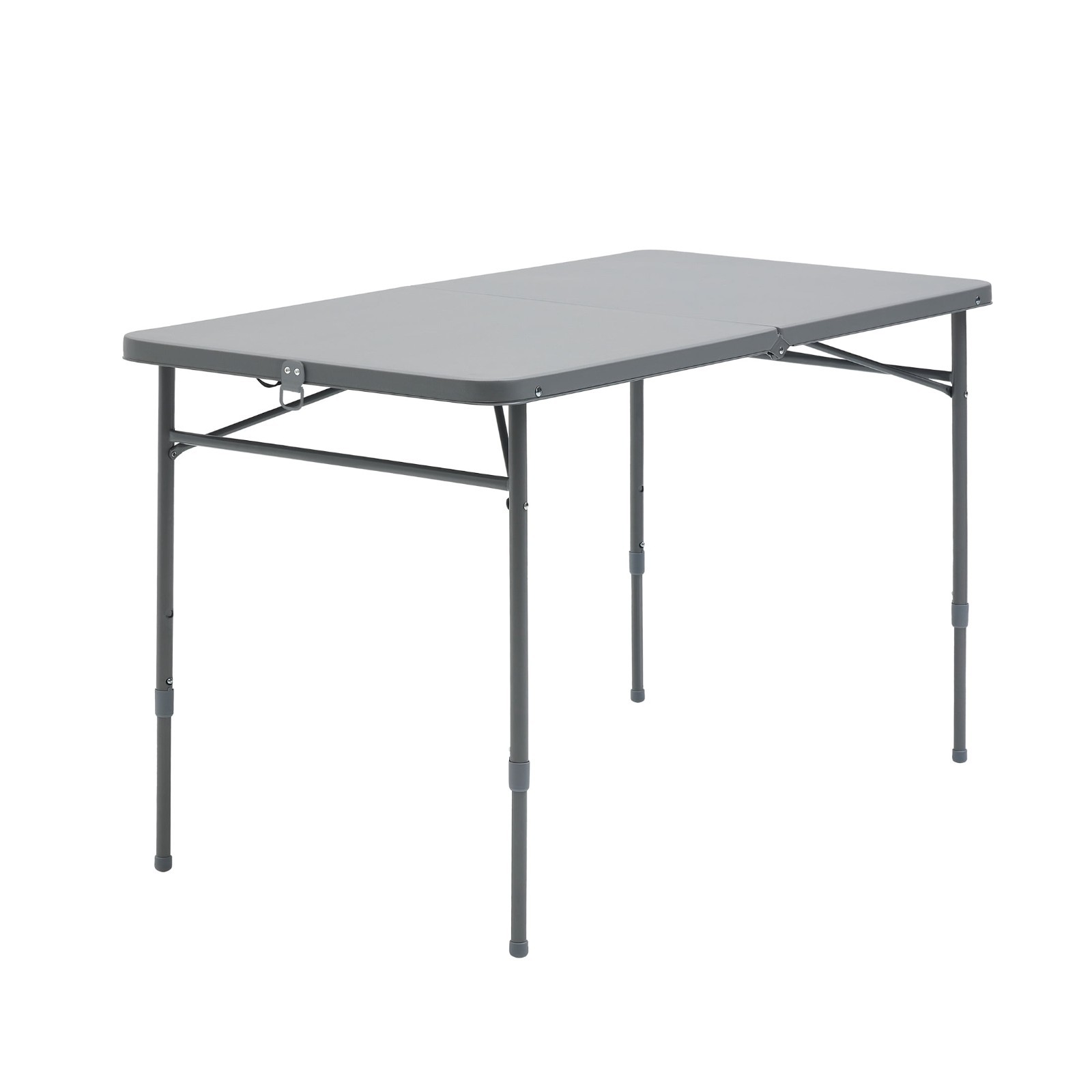 Mainstays 4 Foot Fold-in-Half Adjustable Folding Table, Gray