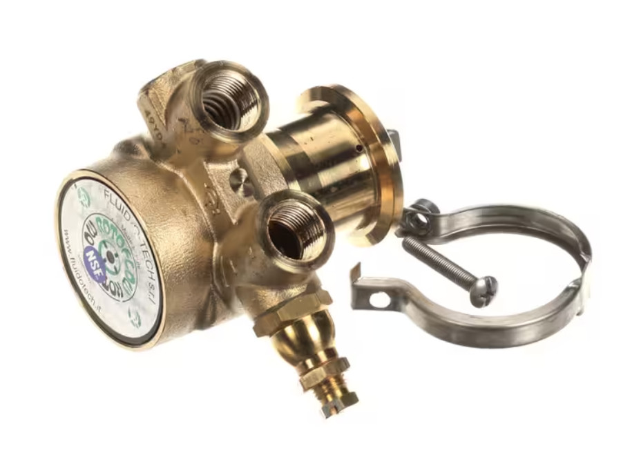 Synesso 49YD4 Pump and Clamp, Lead Free, Brass, Fluid-O-Tech, Espresso Machine