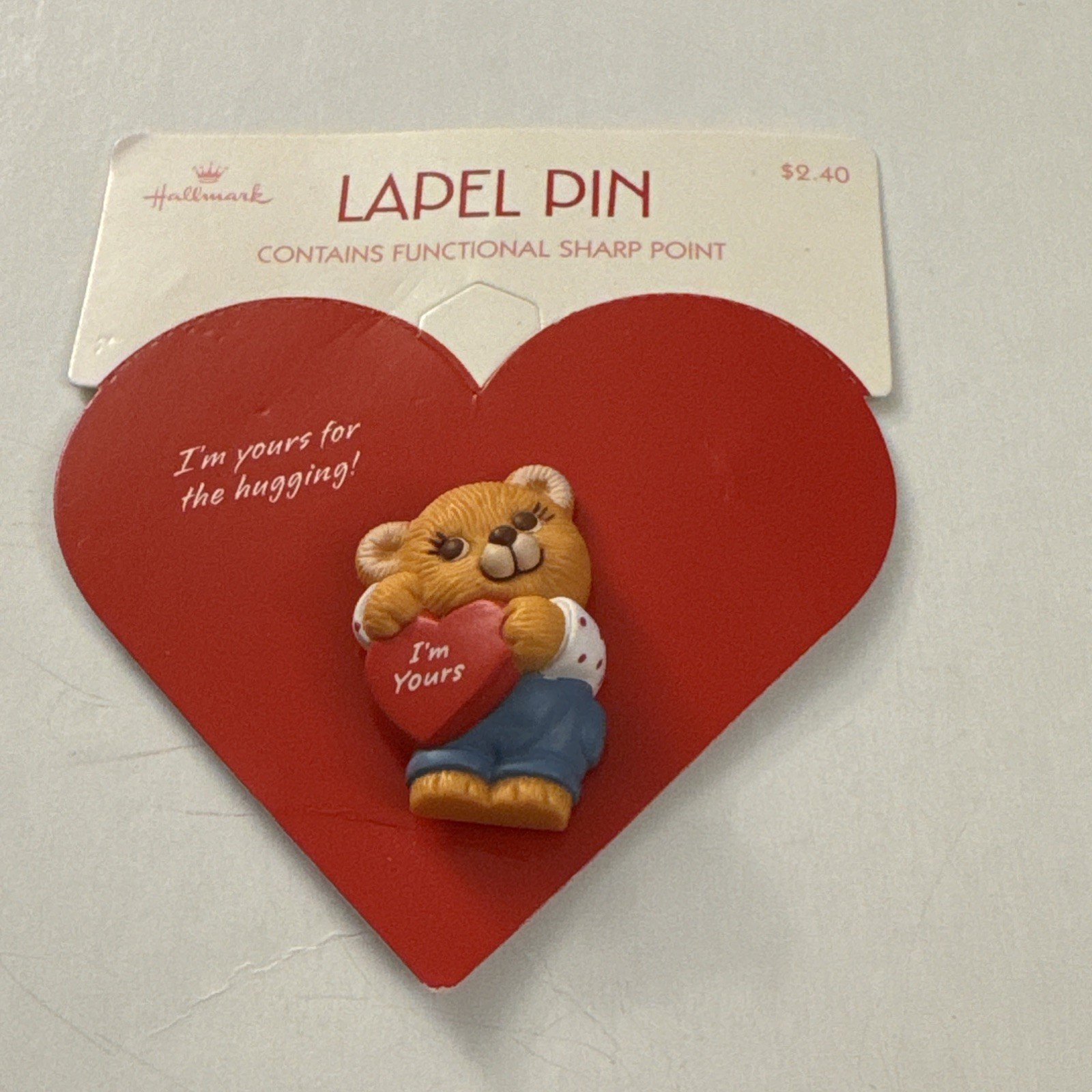Hallmark Pin Bear Hugging Heart  Valentine’s MM51