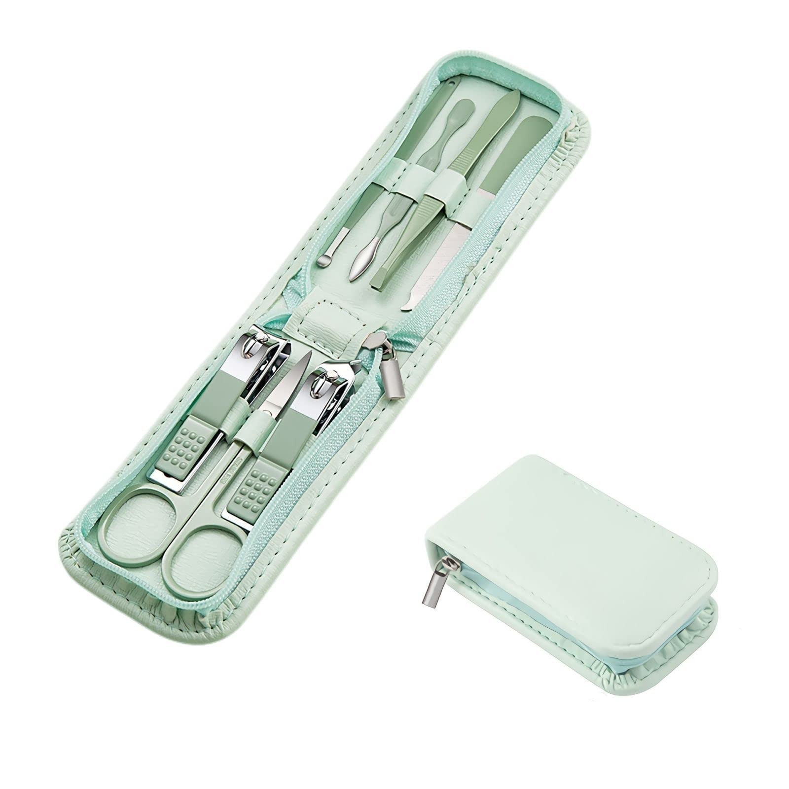 Manicure Set Nail Clippers Pedicure Kit -7 Pieces samll, 93g, Mini Green