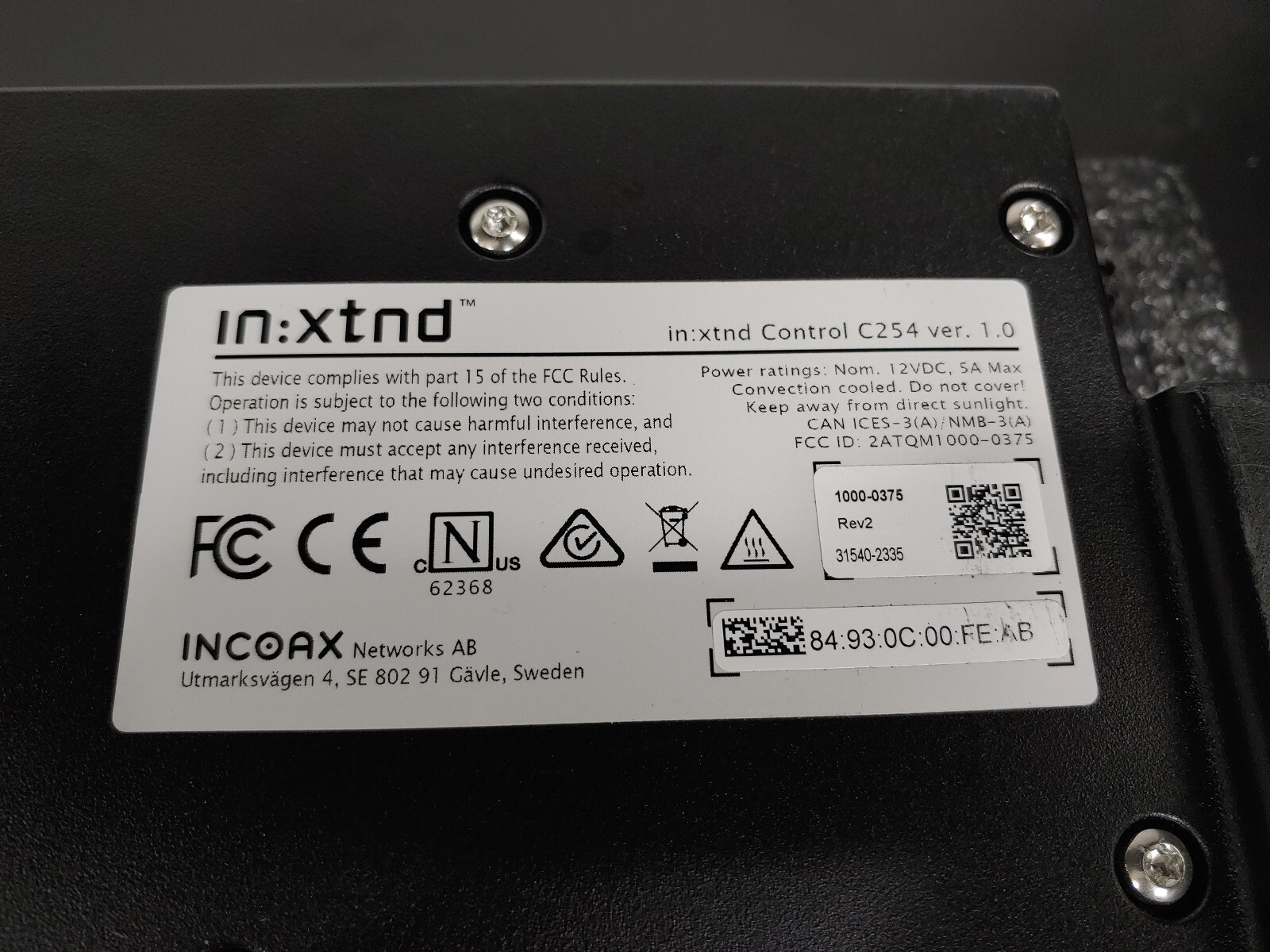 INCOAX Networks In xtnd Control C254 Ethernet Over Coax Access Node