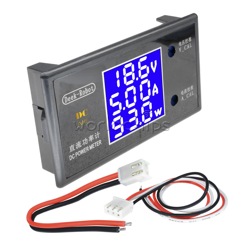 Digital DC 50V 5A 250W LCD Display Voltmeter Wattmeter Volt Current Power Tester
