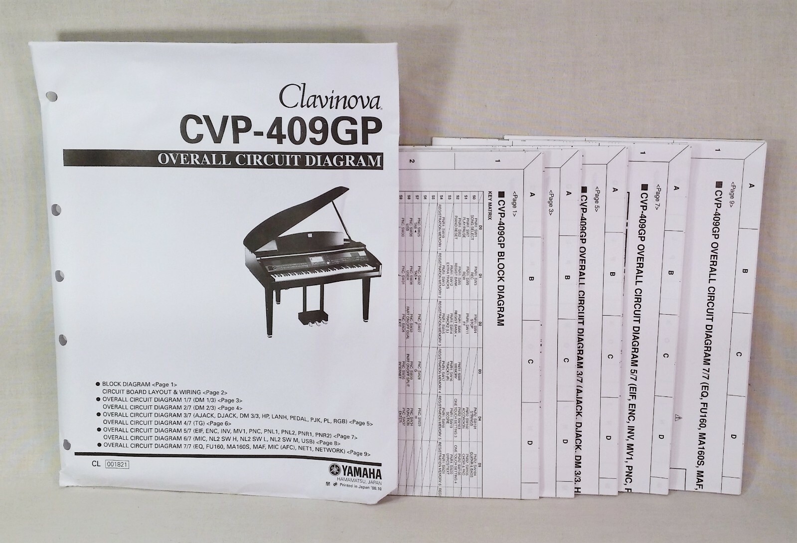 Original Yamaha Overall Circuit Diagram - CVP-409GP Electronic Piano