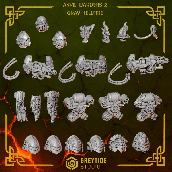 Anvil Wardens Grav Hellfire Upgrade Bits | 16K Resin 3D Printed [Greytide]