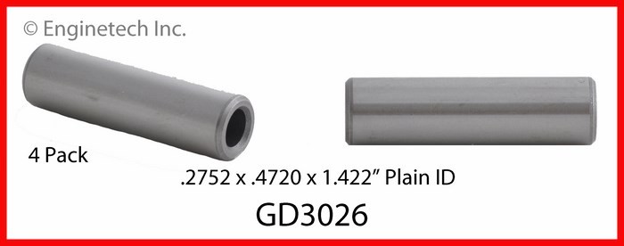 Enginetech GD3026 Engine Valve Guide 4 Pack for Jeep, Dodge, Ram Models