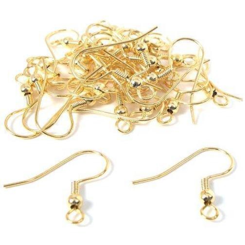 30 Gold Plated Shepherd Hook Jewelry Earrings 22 Gauge 20mm x 8.5mm