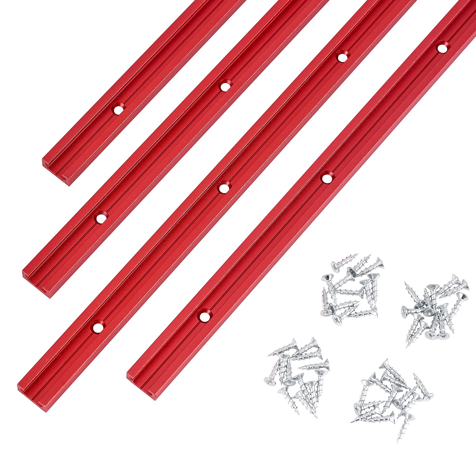 4 PCS 48 Inch Universal T Track Double Cut Profile Woodworking Hardware Red