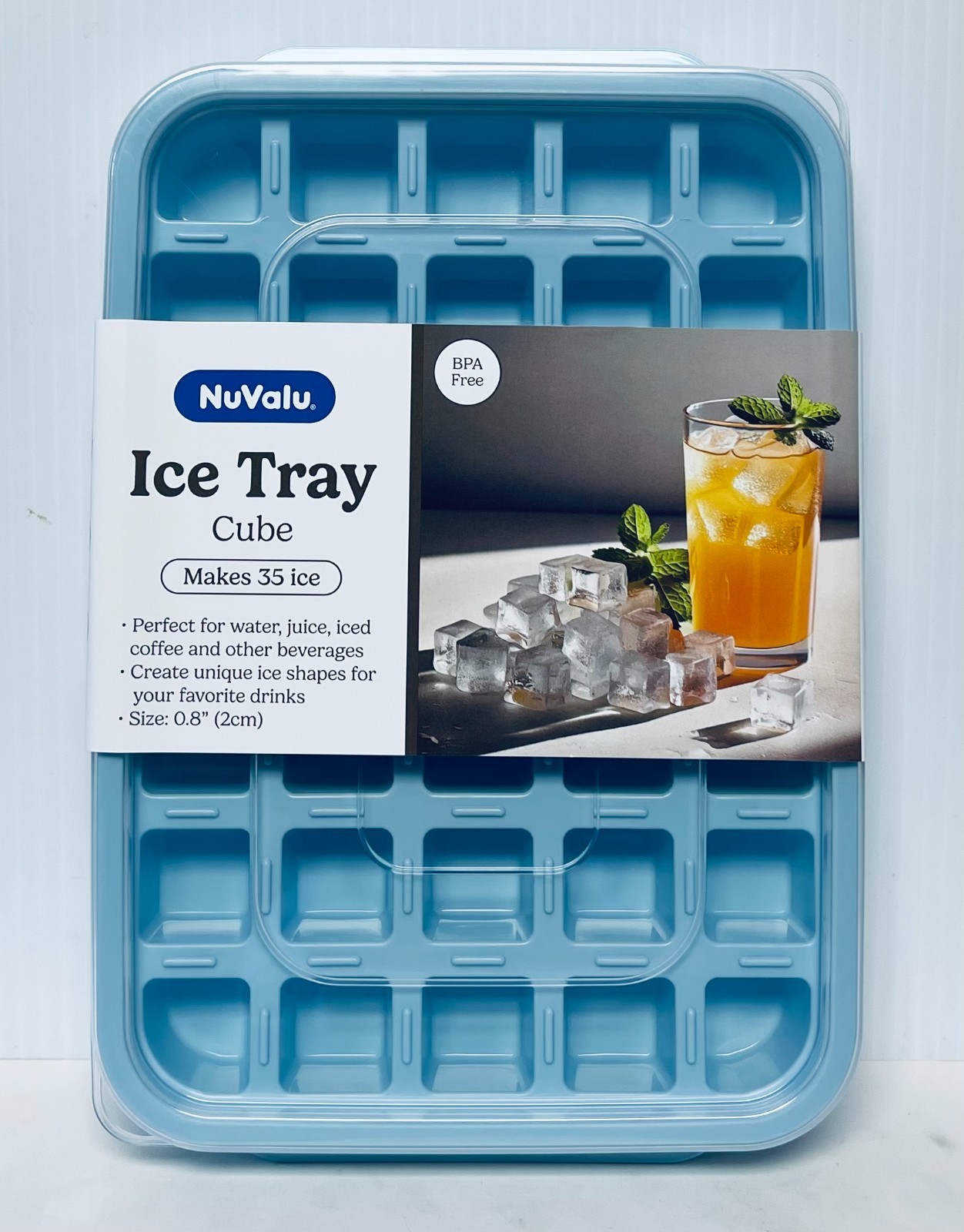Ice Cube Tray with Lid, 35 Cubes Durable Stackable Ice Tray Made in Korea