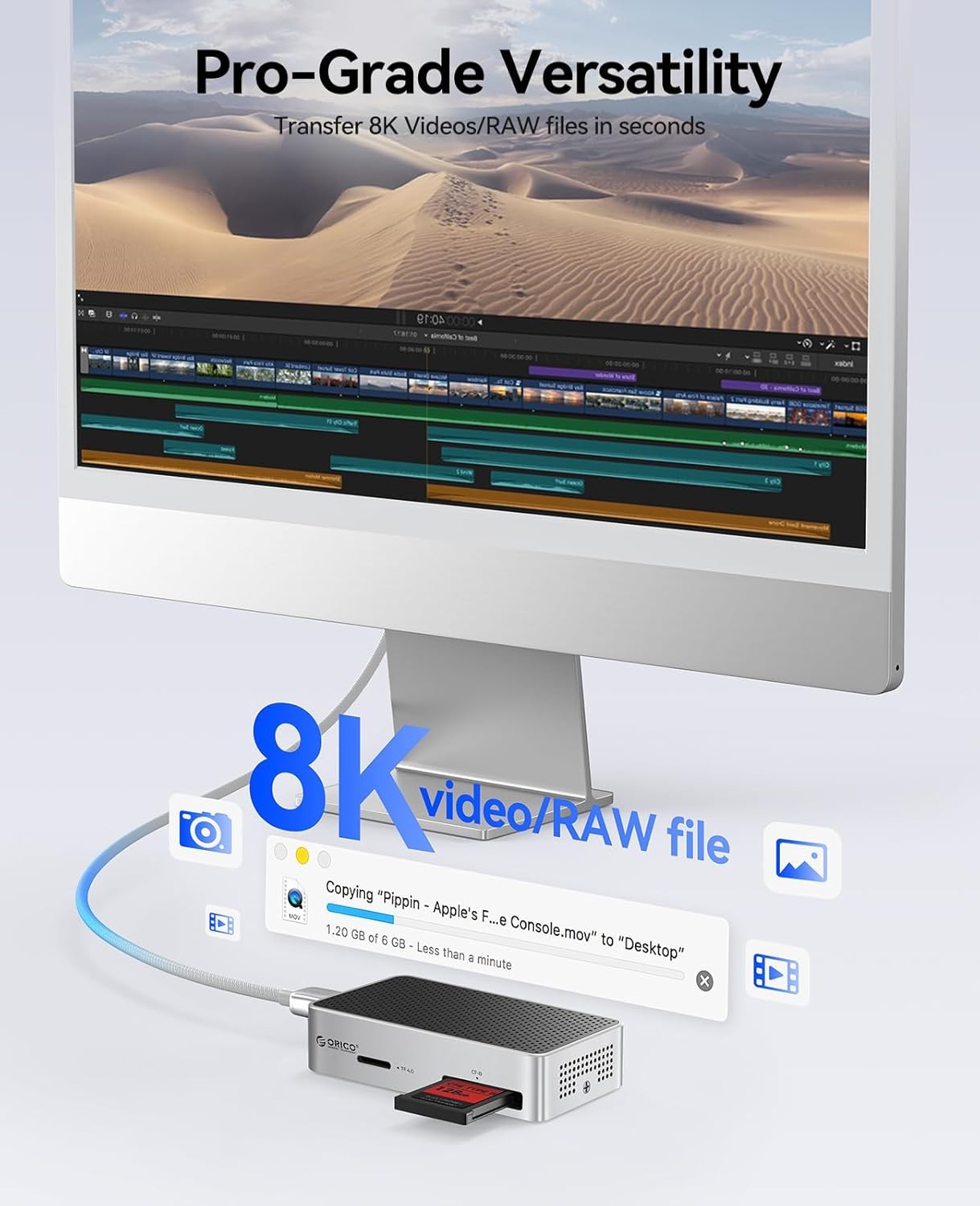 CFexpress Type B Card Reader 1500MB/s 8k Video w CFexpress Type A and SD, S375
