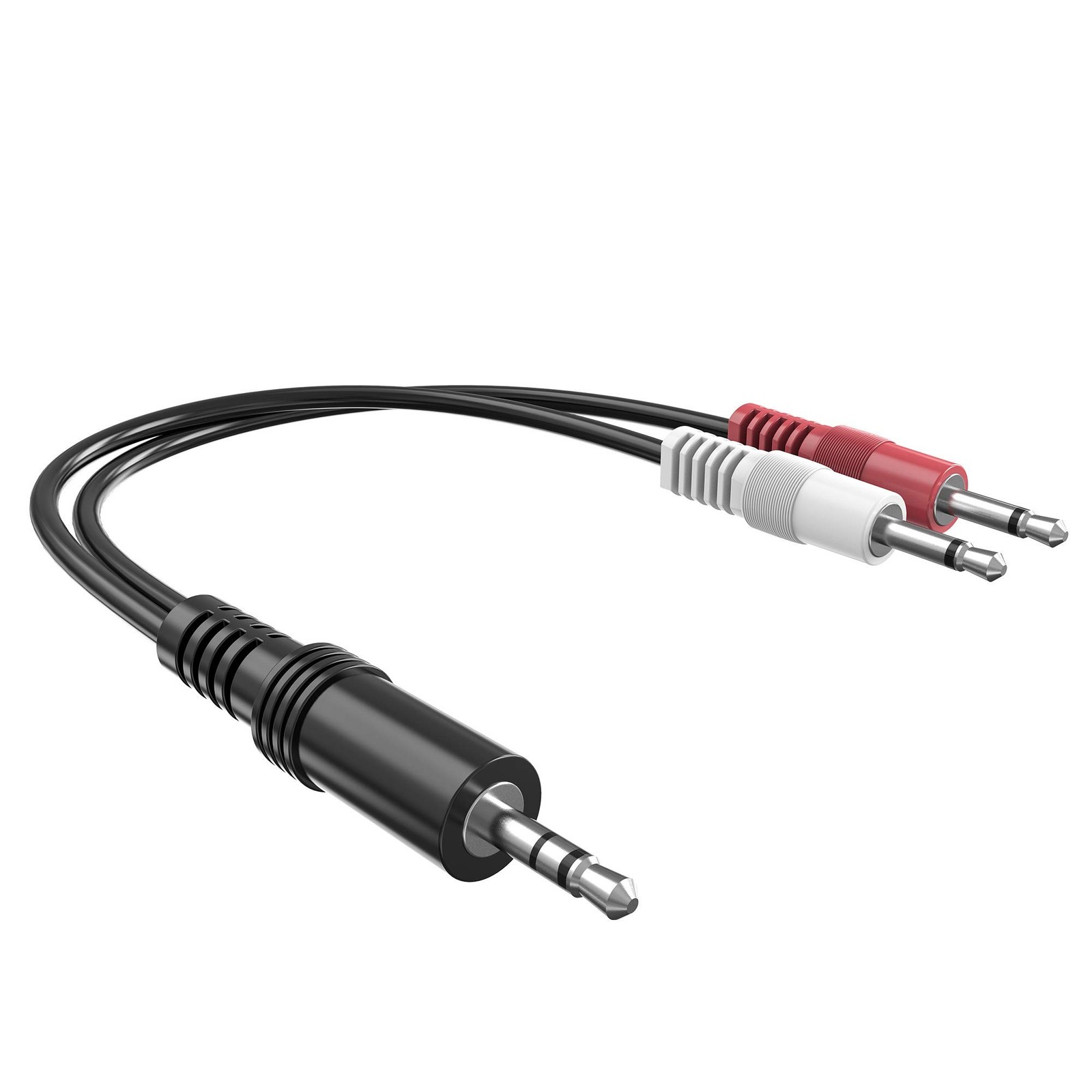 3.5mm Stereo Male to Dual 3.5mm Mono Male Audio Cable Splitter - 1ft, Y Break...