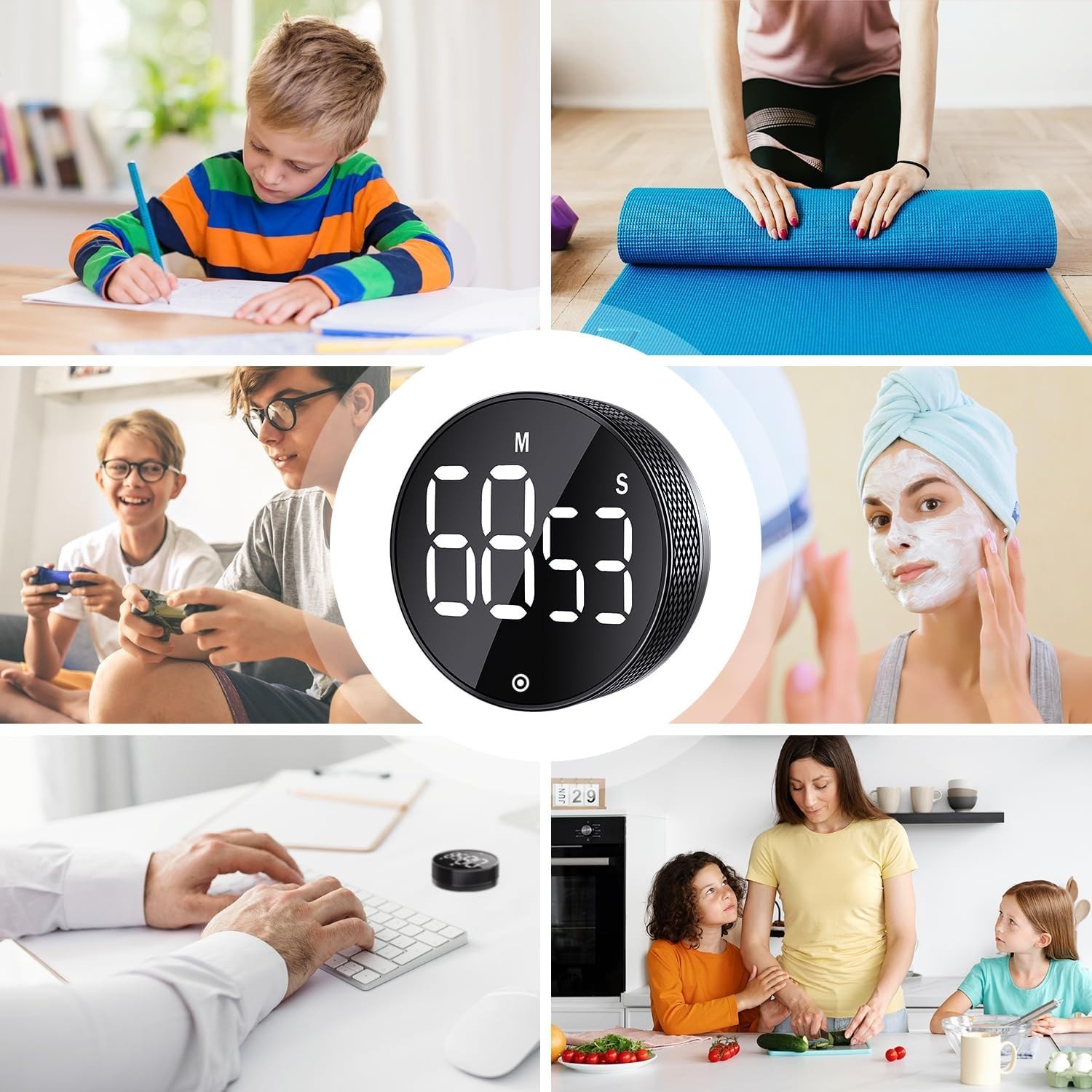 Kitchen Timer with LED Digital Display Smart Efficana for Home Classroom Gym ...