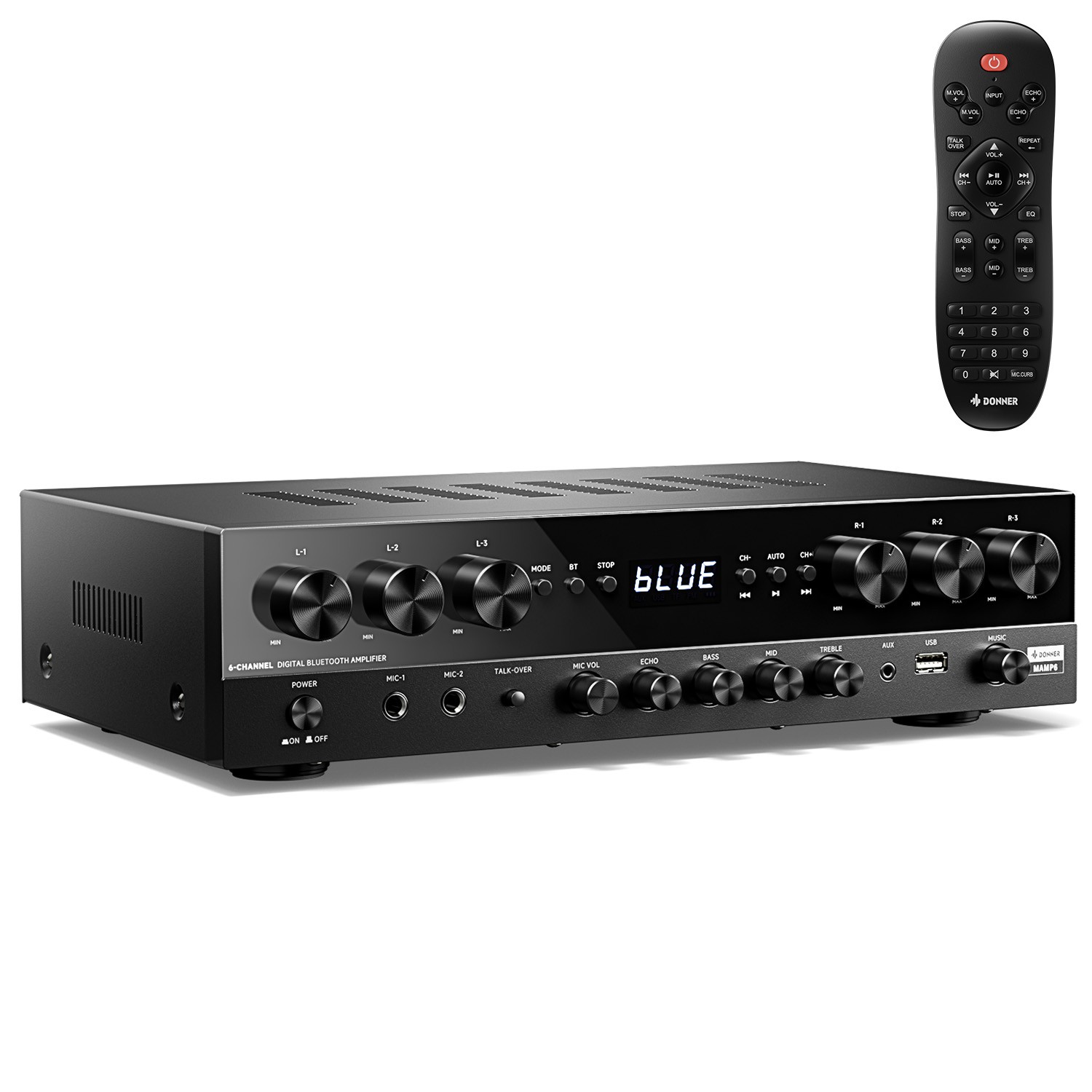 🔊Donner MAMP6 Bluetooth HiFi 6 Channel Power Amplifier Receiver 1000W Audio Amp
