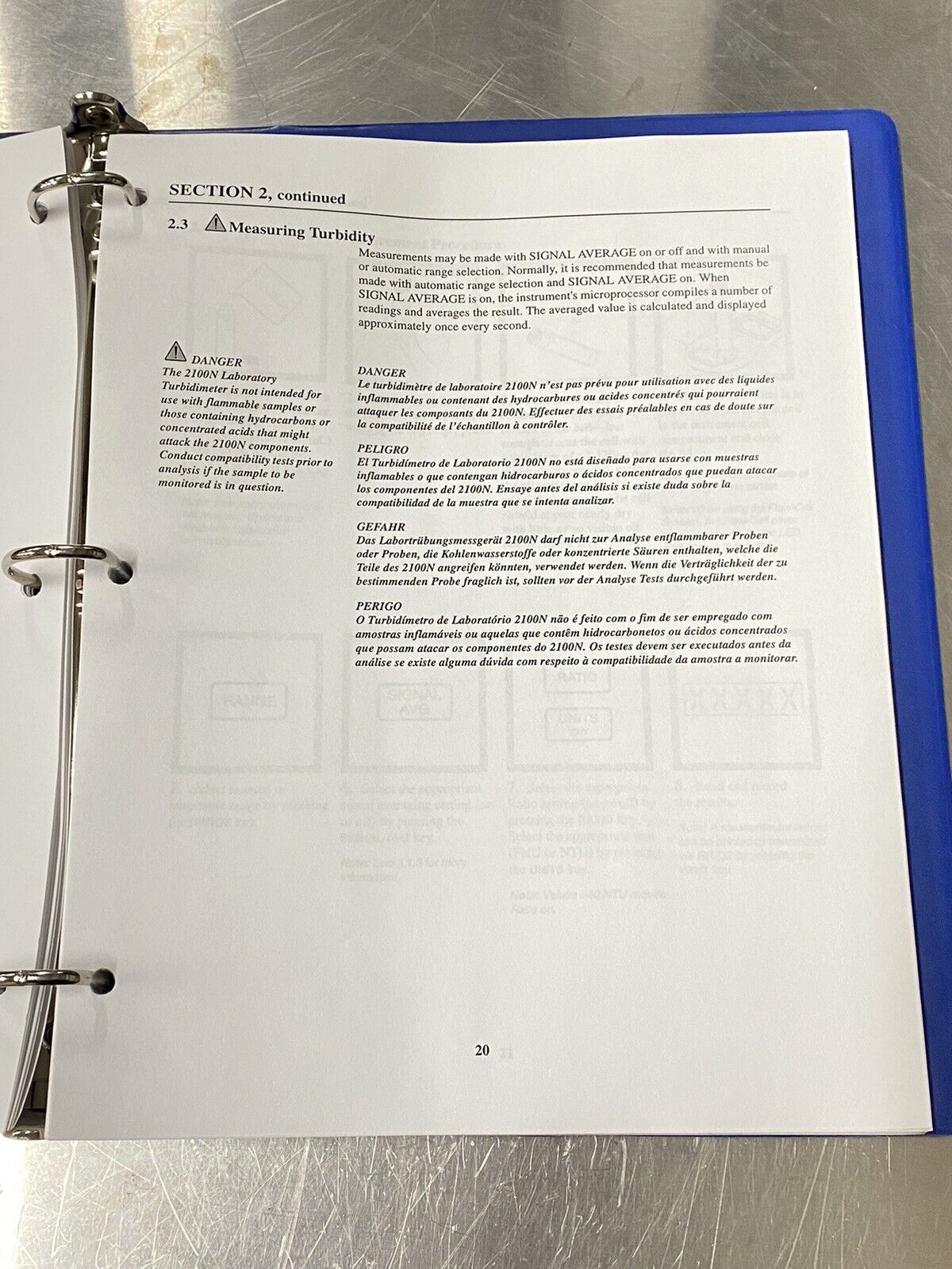 Hach 2100N Lab Turbidimeter - Users Manual / Instructions