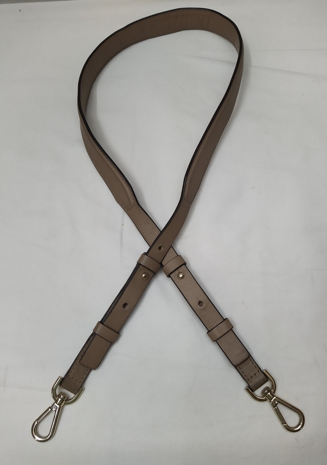 Gray Leather Replacement Strap W/ Godltone Push Gate Hook