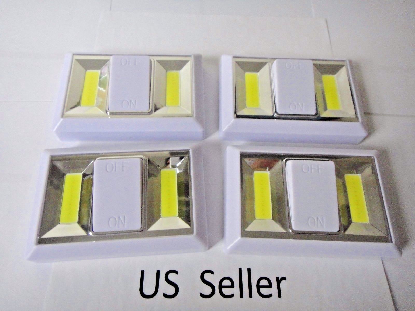 4pk COB LED Wall Lighted Switch Wireless Night Light Muli-use Battery Included