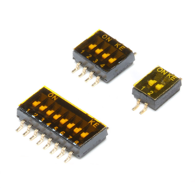 Pitch 1.27mm Mini SPST Slide Switch SMD DIP Switch 2/4/8 Position Surface Mount