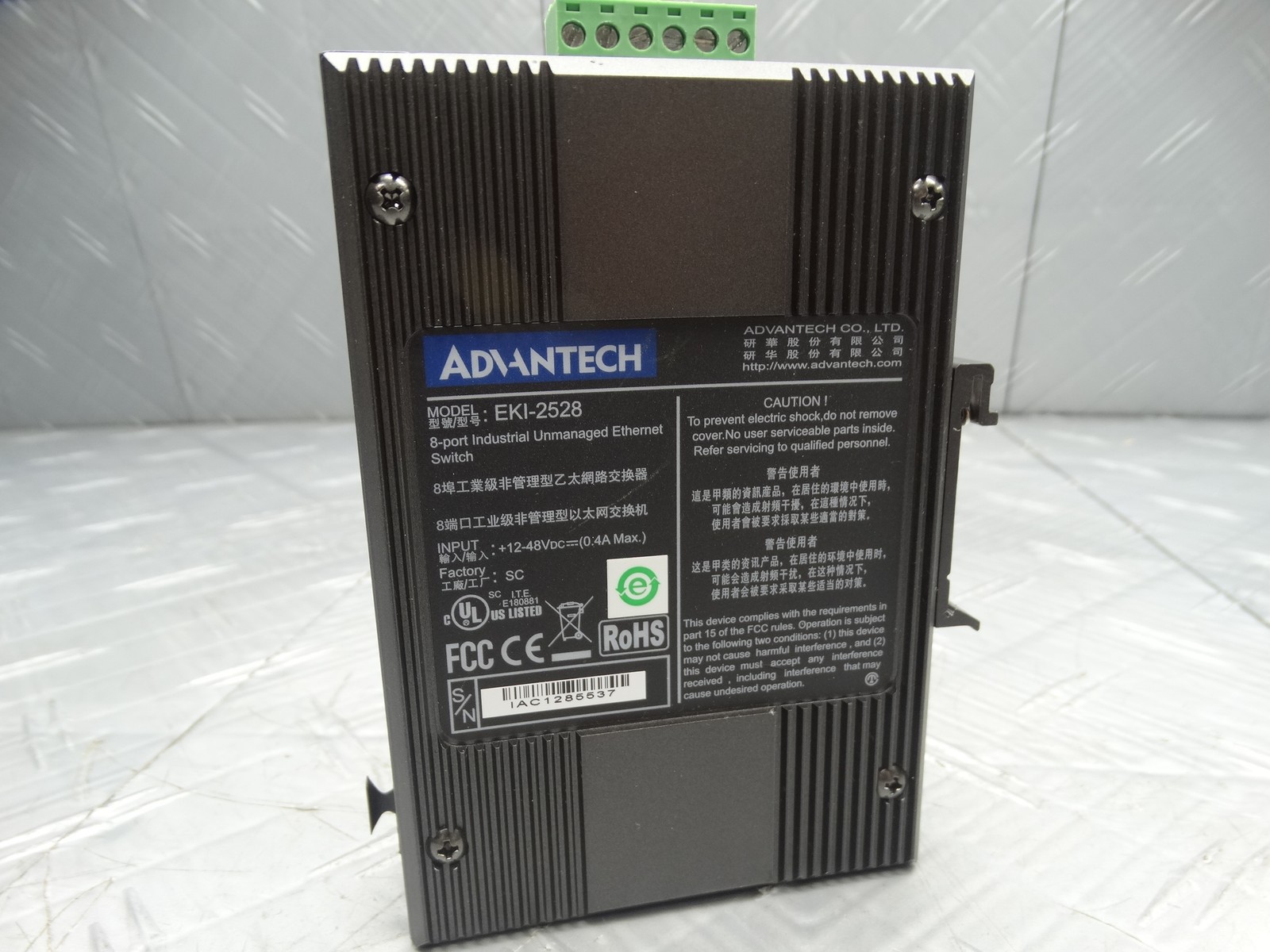 Advantech EKI-2528 8 Port Ethernet Switch 12-48VDC 0.4A