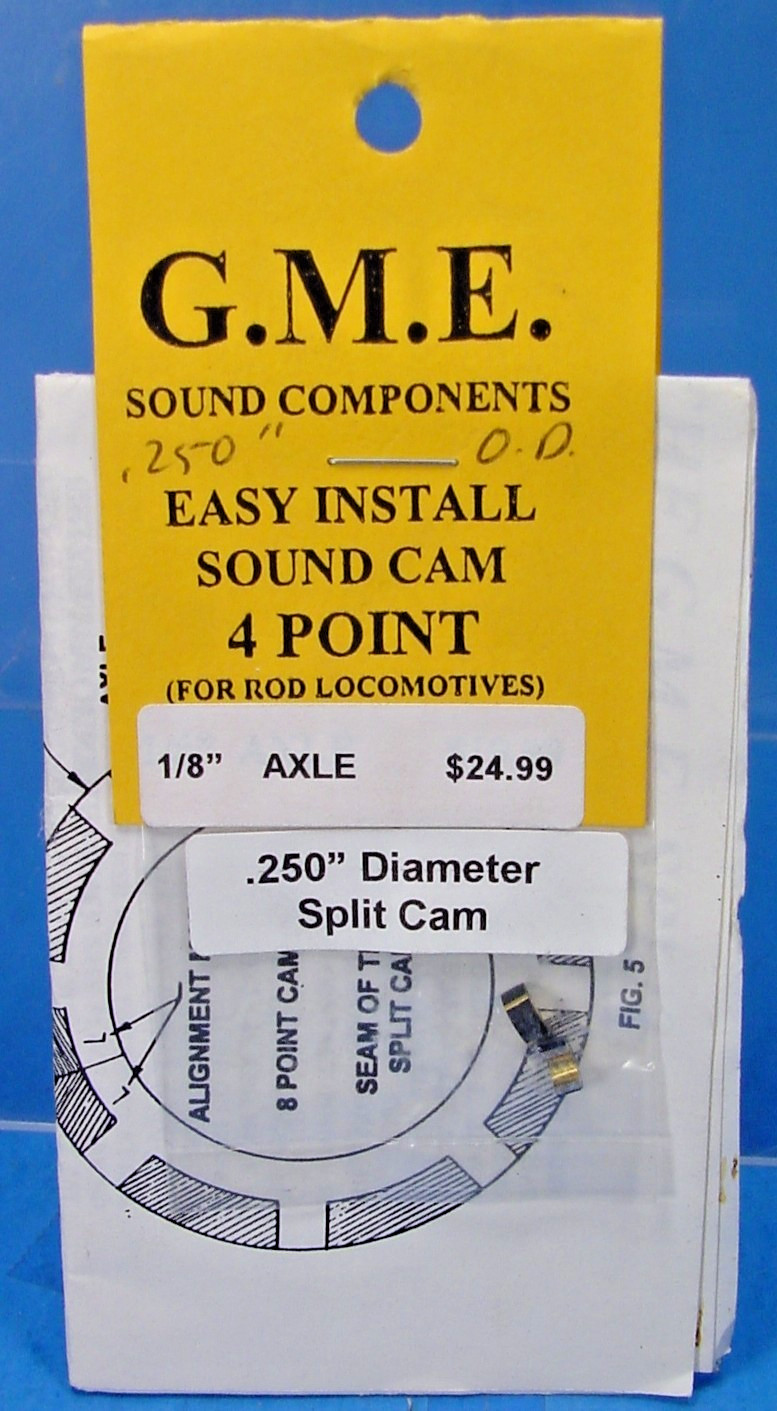 G.M.E. SOUND CAM 1/8" AXLE 4 POINT STEAM LOCO PFM PBL DCC HO,HOn3,Sn3,ON30,On3 C