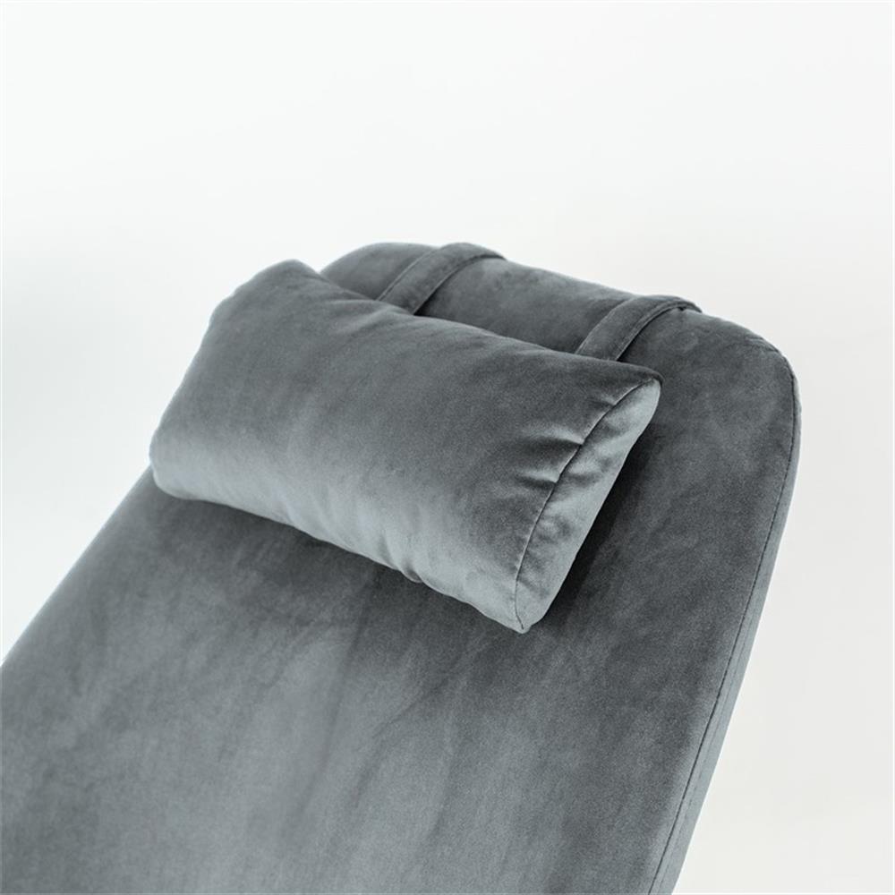 Pemberly Row Mid-Century Tight Back Velvet Rocking Chair in Dark Grey