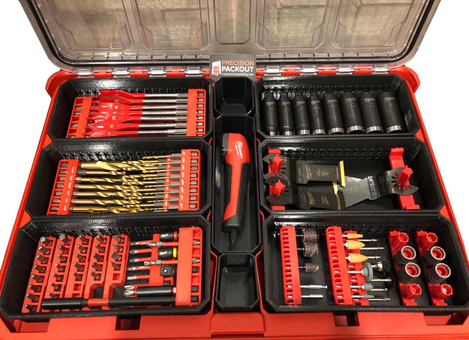 Long Bit Bin for Milwaukee Packout Low Profile Organizer