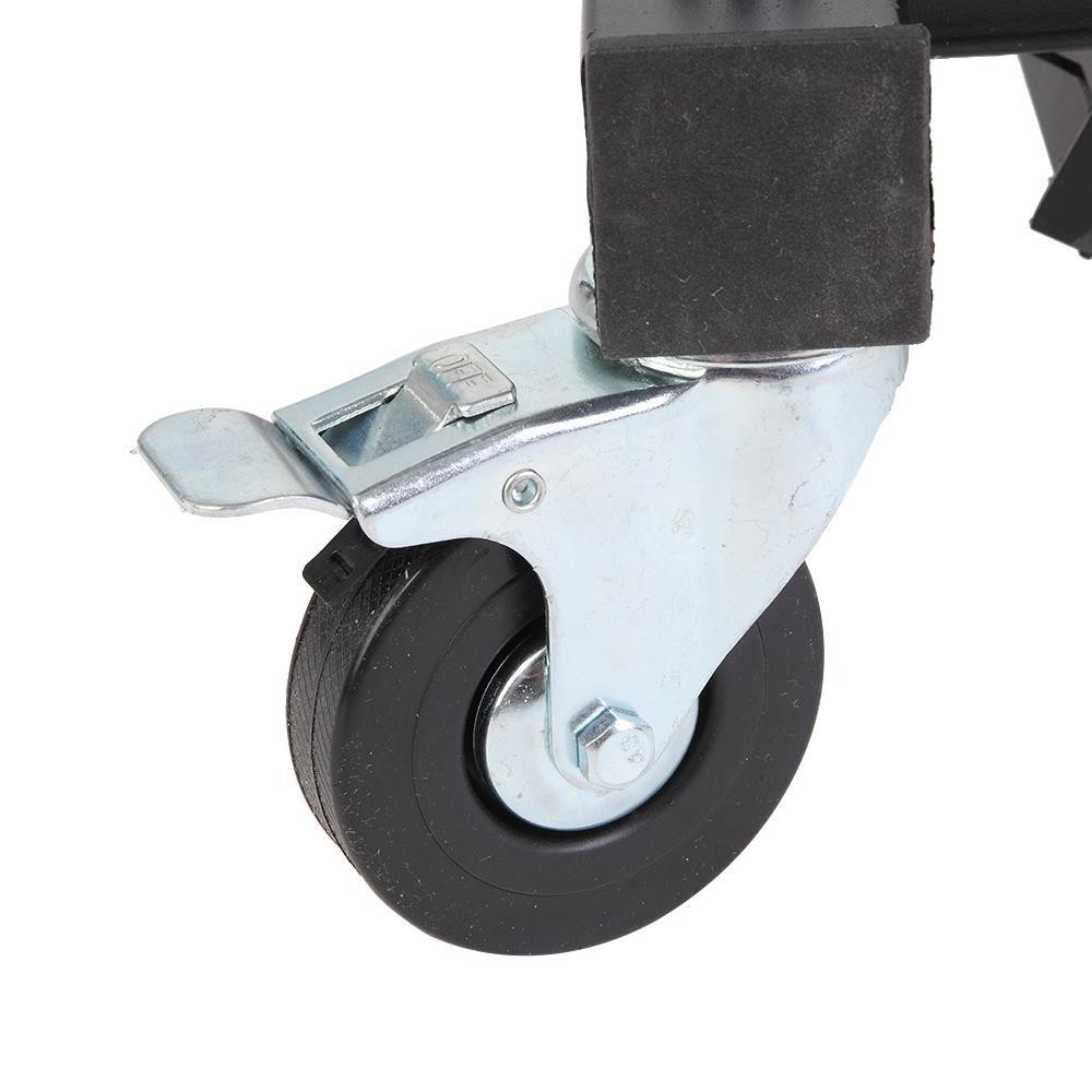 Foldable Topside Creeper 400Lbs Adjustable Height Movable Black w/ 4 Wheels