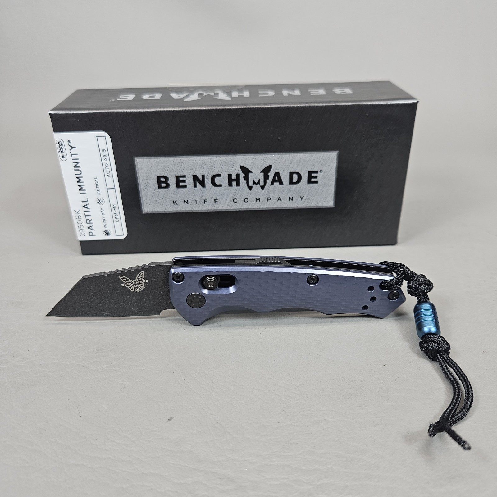 Benchmade Partial Immunity Crater Blue Aluminum Handle Pocket Knife 2950BK