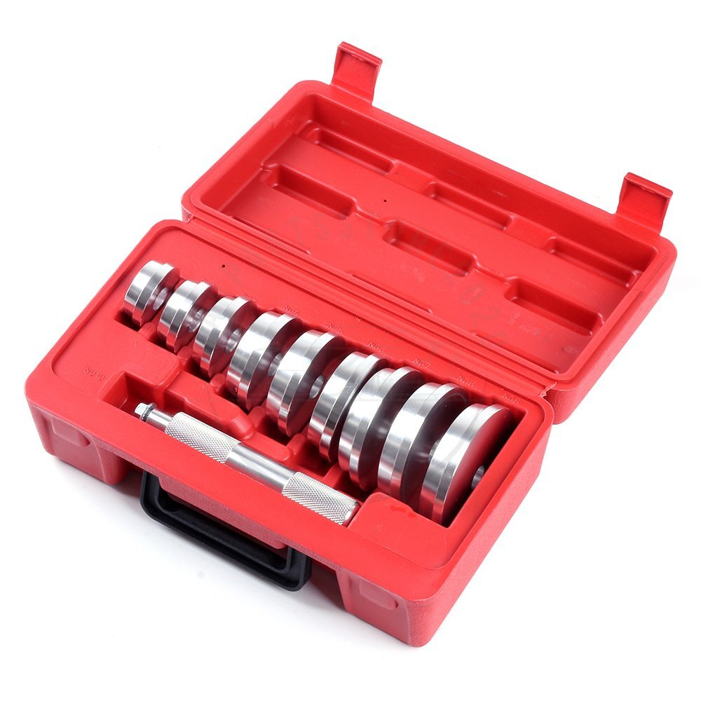 Set of 10PCS Bearing Race and Seal Install Driver Wheel Axle 9 Discs Collar Axle