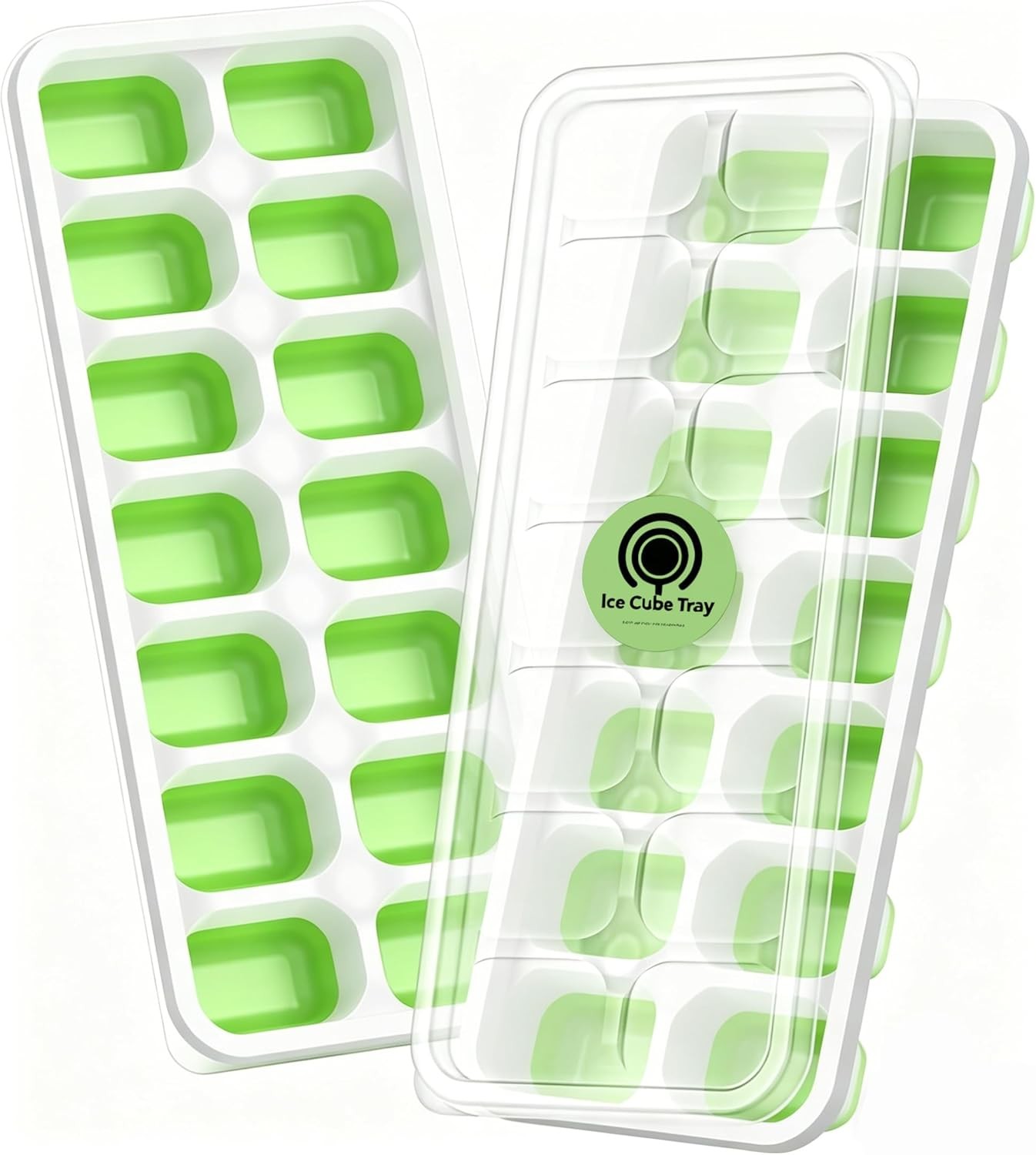 Ice Cube Tray&Lid Easy Release Stackable Cubitera Hielo Freezer 2 Pack 28 Cubes