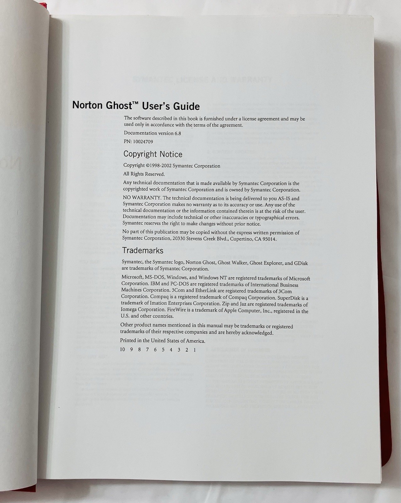 Norton Ghost 2003 User’s Guide Manual Binder Symantec Restore Backup Cloning EXC