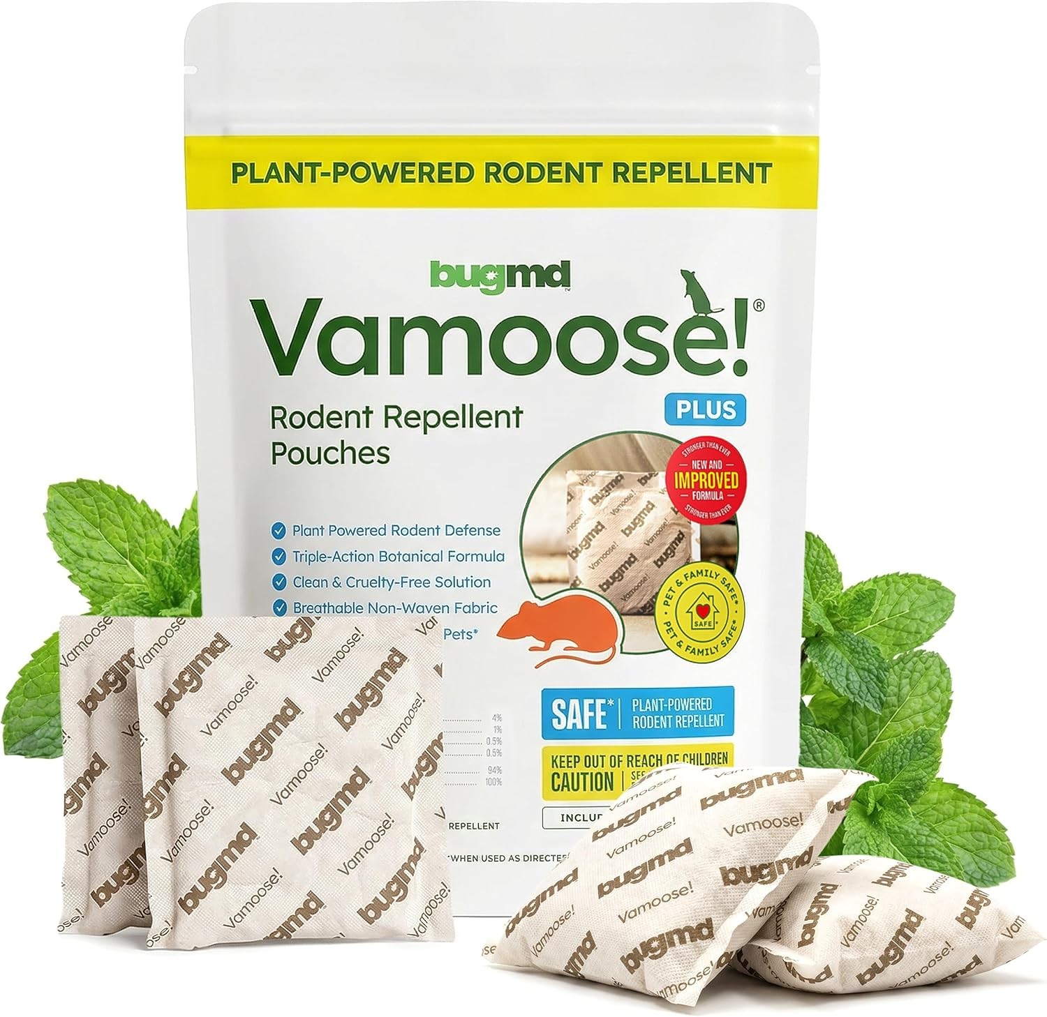 Vamoose Natural Plus Peppermint Oil Mouse Repellent- - 1 Pack - 4 Pouches