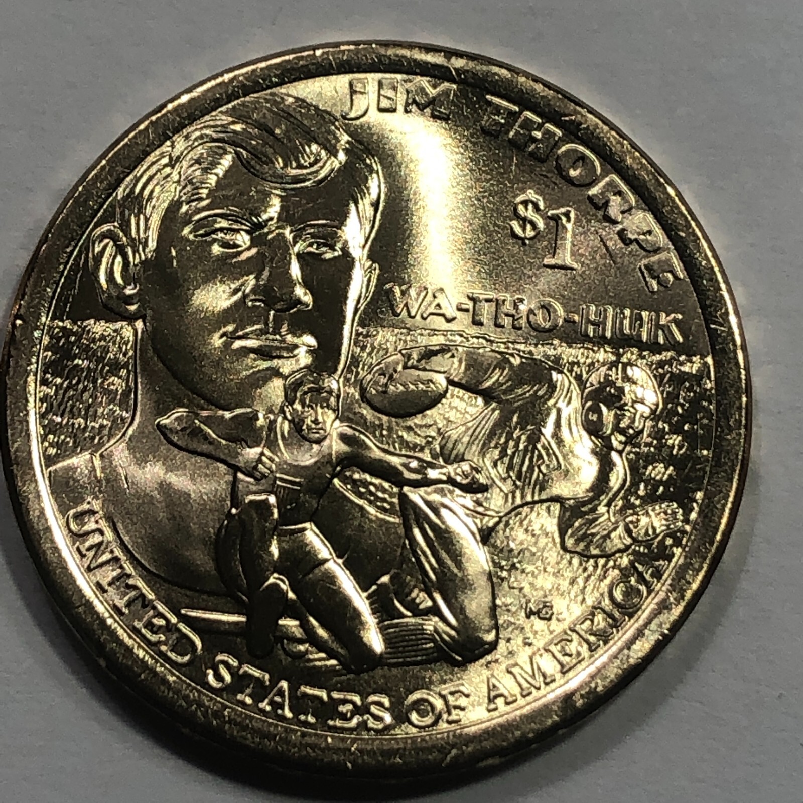 2018 P - Jim Thorpe $1 Native American Golden Dollar Coin