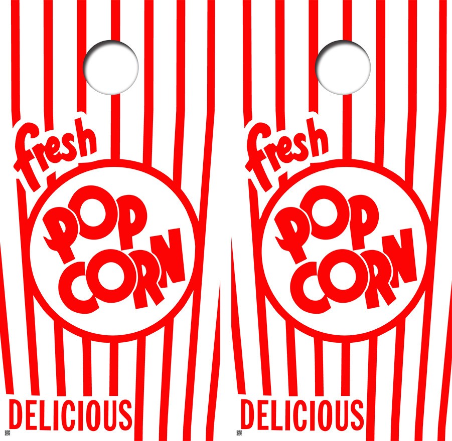 Delicious Fresh Pop Corn Cornhole Board Decal Wrap FREE SQUEEGEE