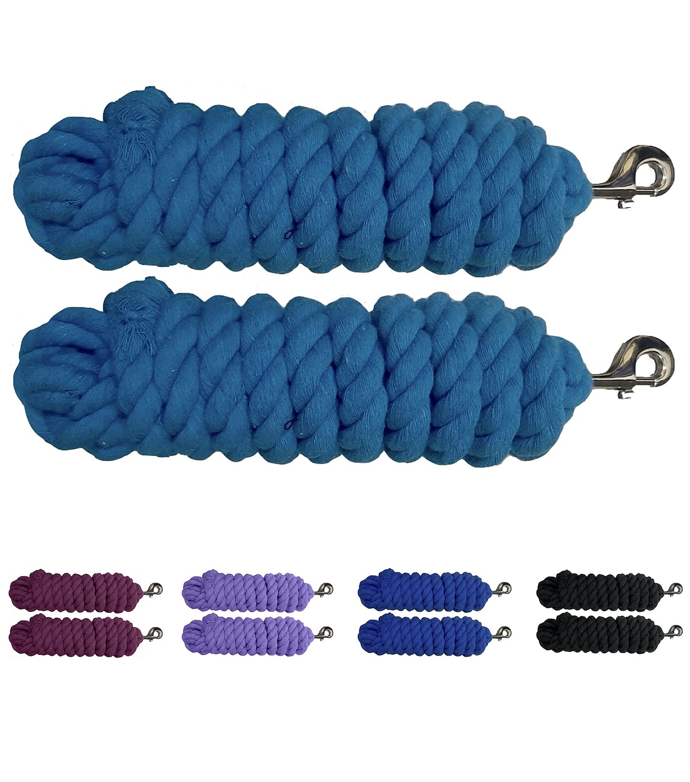 Majestic Ally Pack Of 2 Solid Cotton Lead Rope For Horses Livestock 10 Foot