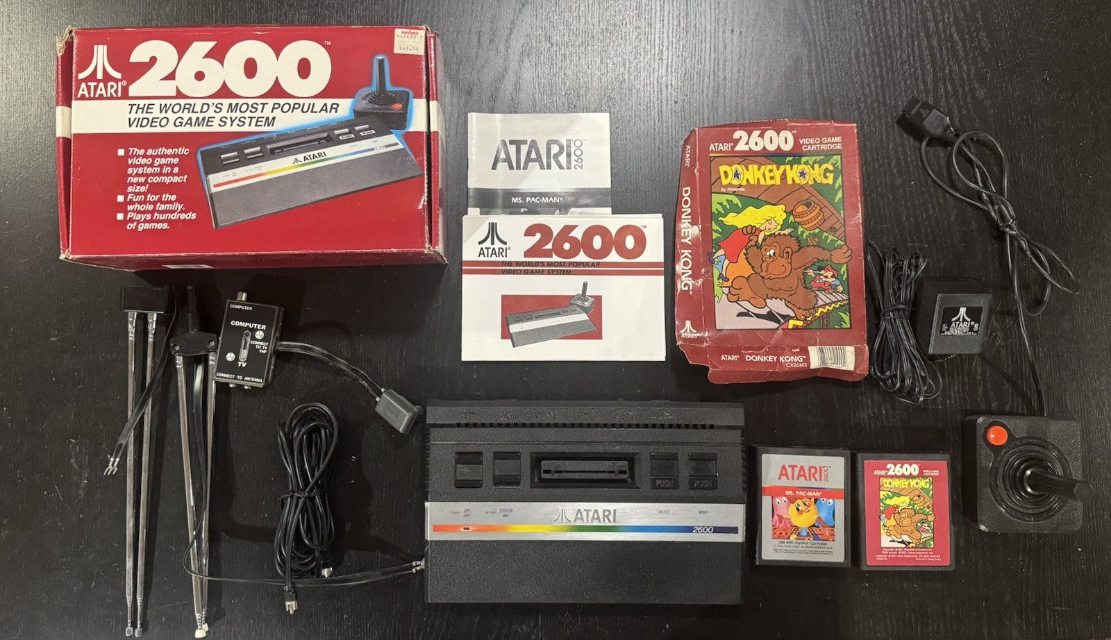 Atari 2600 Jr Console System Bundle Junior With 2 Games + Box - Tested & Working