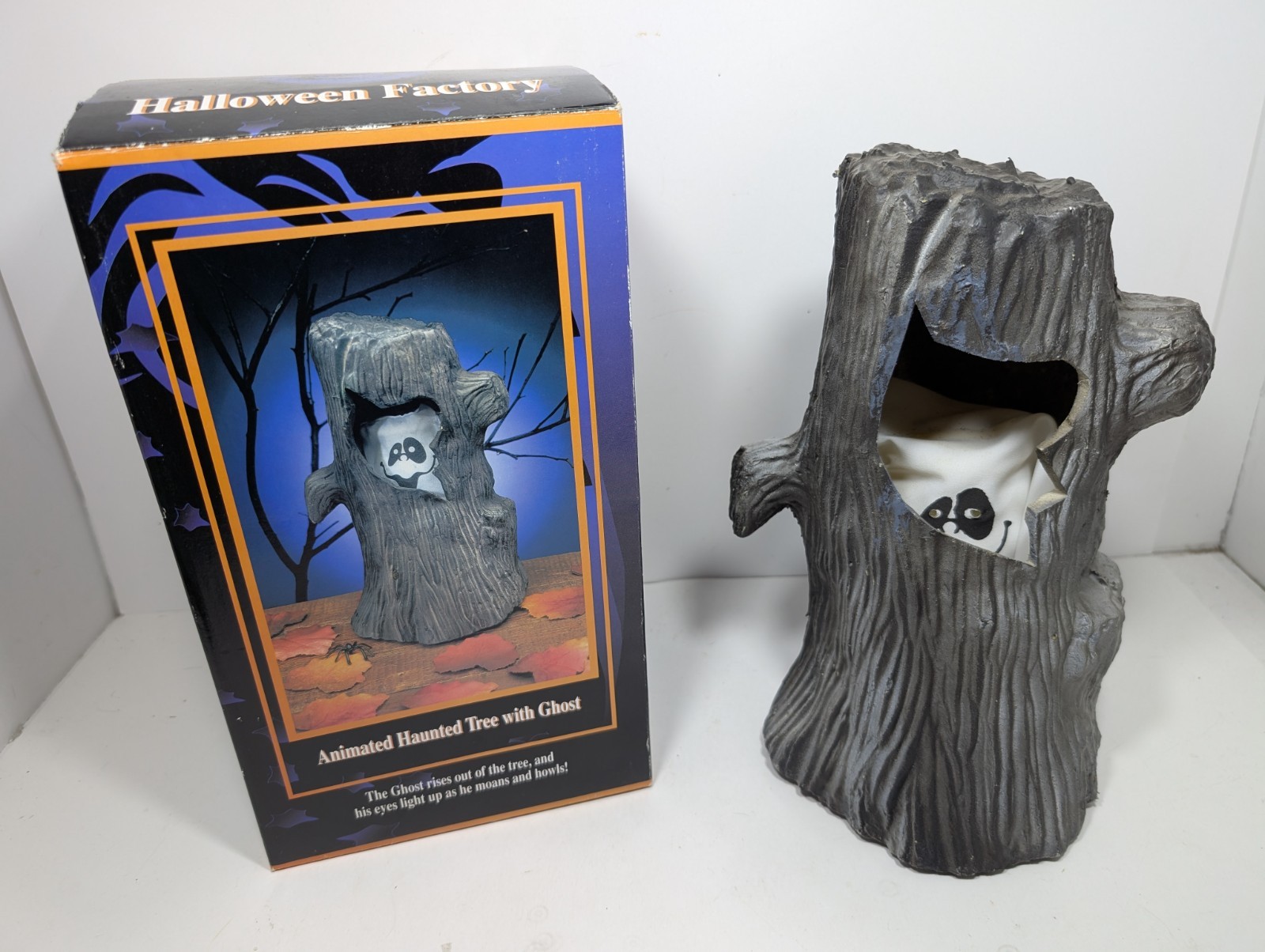 Vintage Gemmy Animated Haunted 12" Tree With Ghost - Working Halloween Factory
