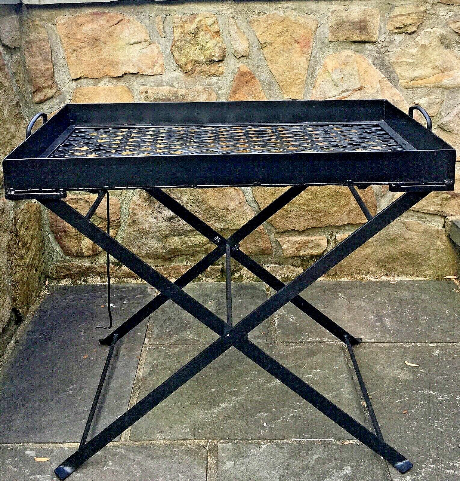 Vintage Folding Cast Iron Flower Table Restored