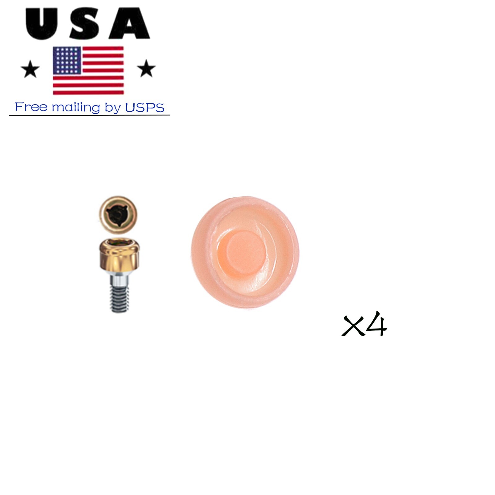 US Implant Locator Abutment Standard Retention Cap male cap Inserts 2.4 lbs,4Pcs