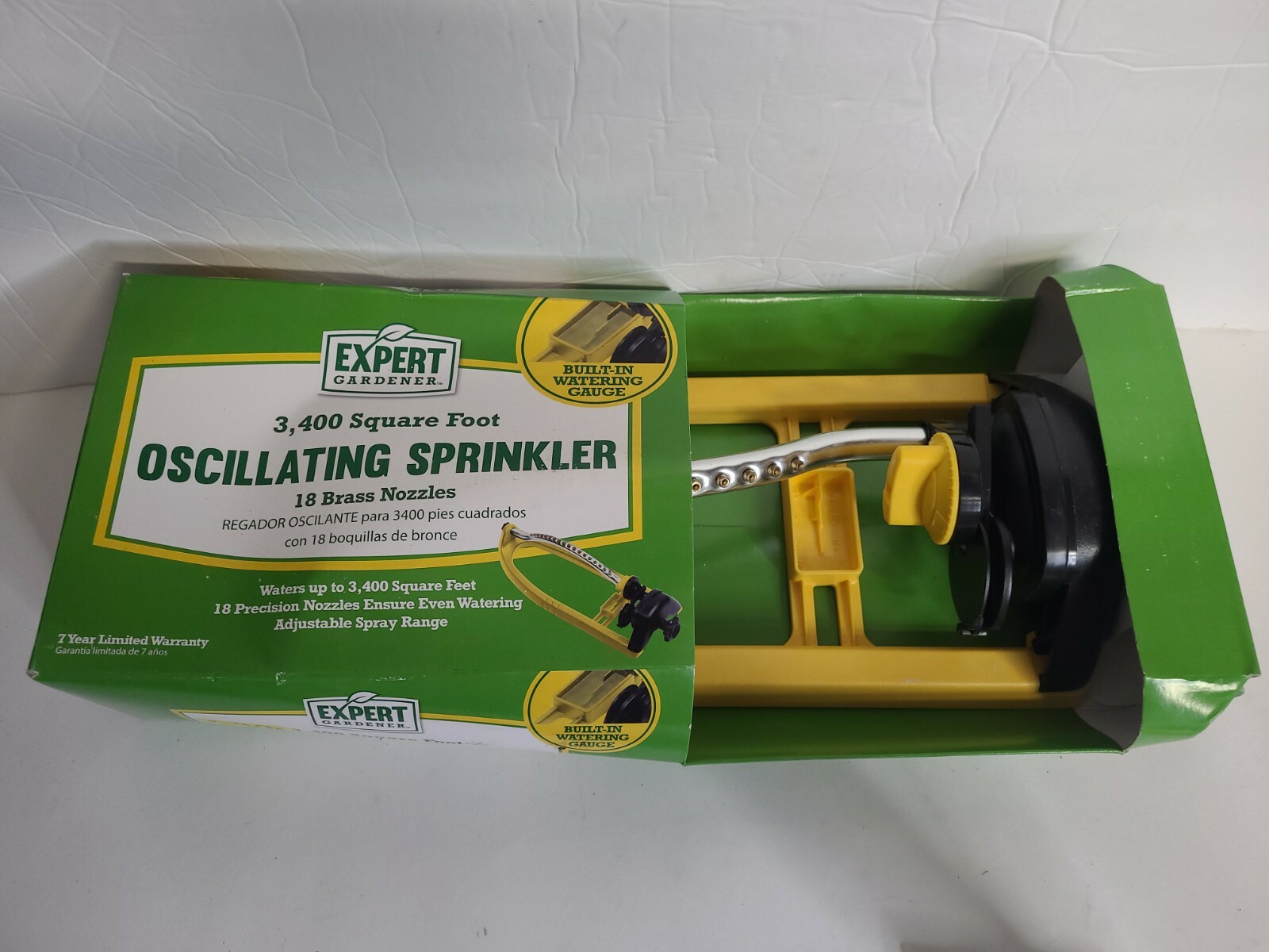 Oscillating Lawn Sprinkler 18 Nozzles Water Hose Irrigation Sprayer NEW