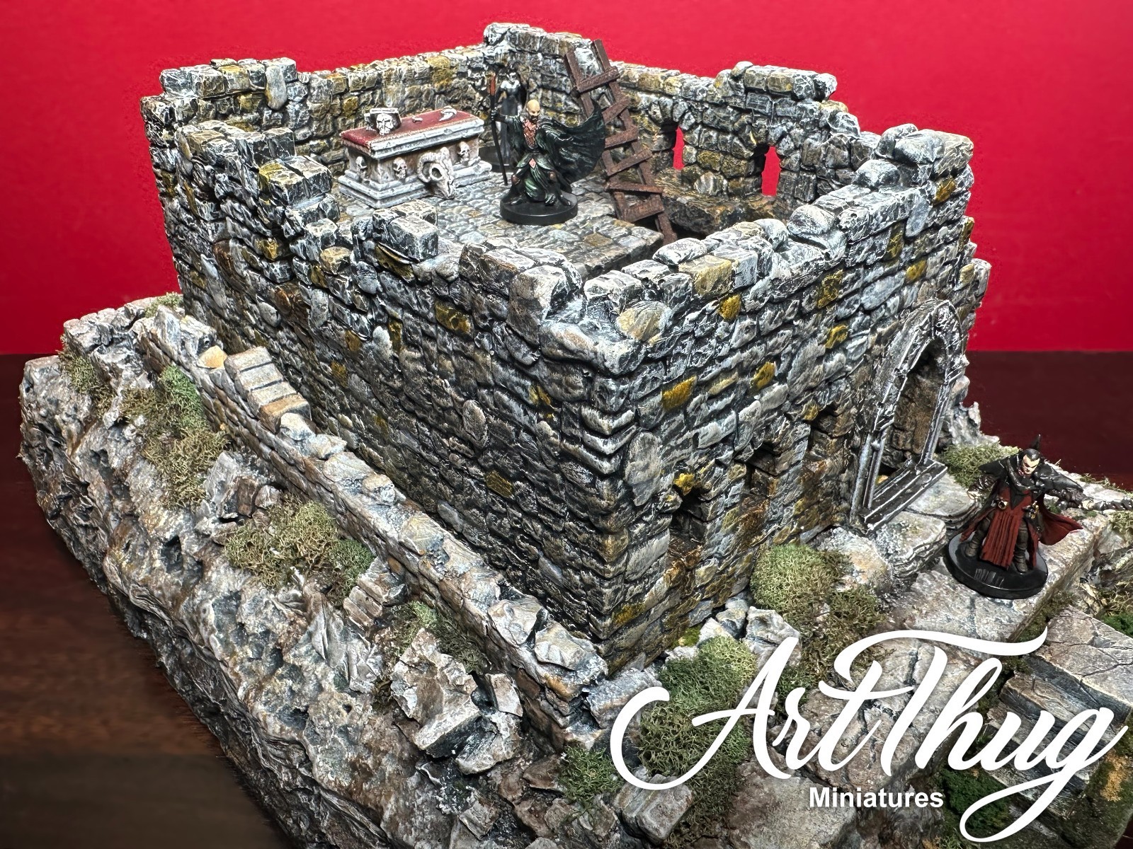 Hand-Crafted/Painted Castle Keep Ruins - D&D RPG Terrain Scenery - NO 3D Print