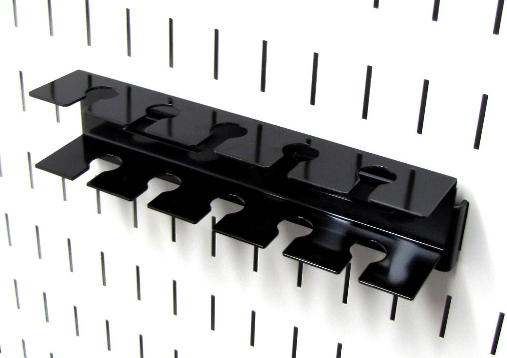 ASM-SL-008 Black Pegboard Slotted Tool Holder Bracket Metal Slotted Accessory