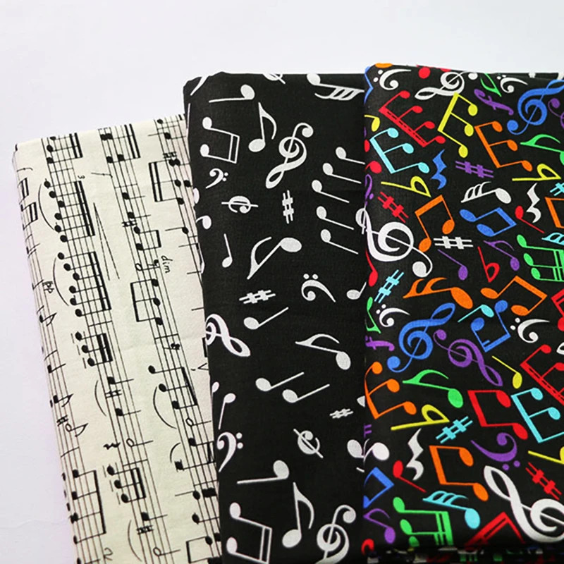 43'' By Yard Music Pattern Cotton Cloth Craft Diy Cotton Material Fabric Poplin