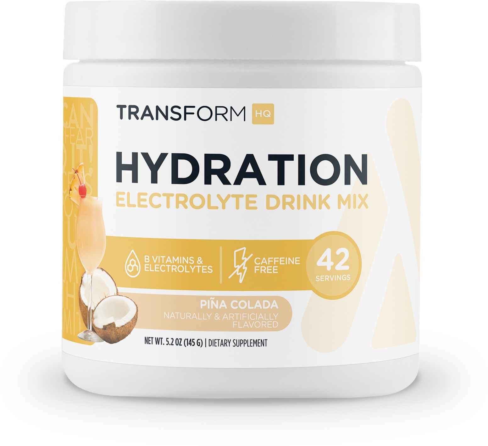 TransformHQ Hydration 42 Servings (Pina Colada) - Electrolyte Drink Mix