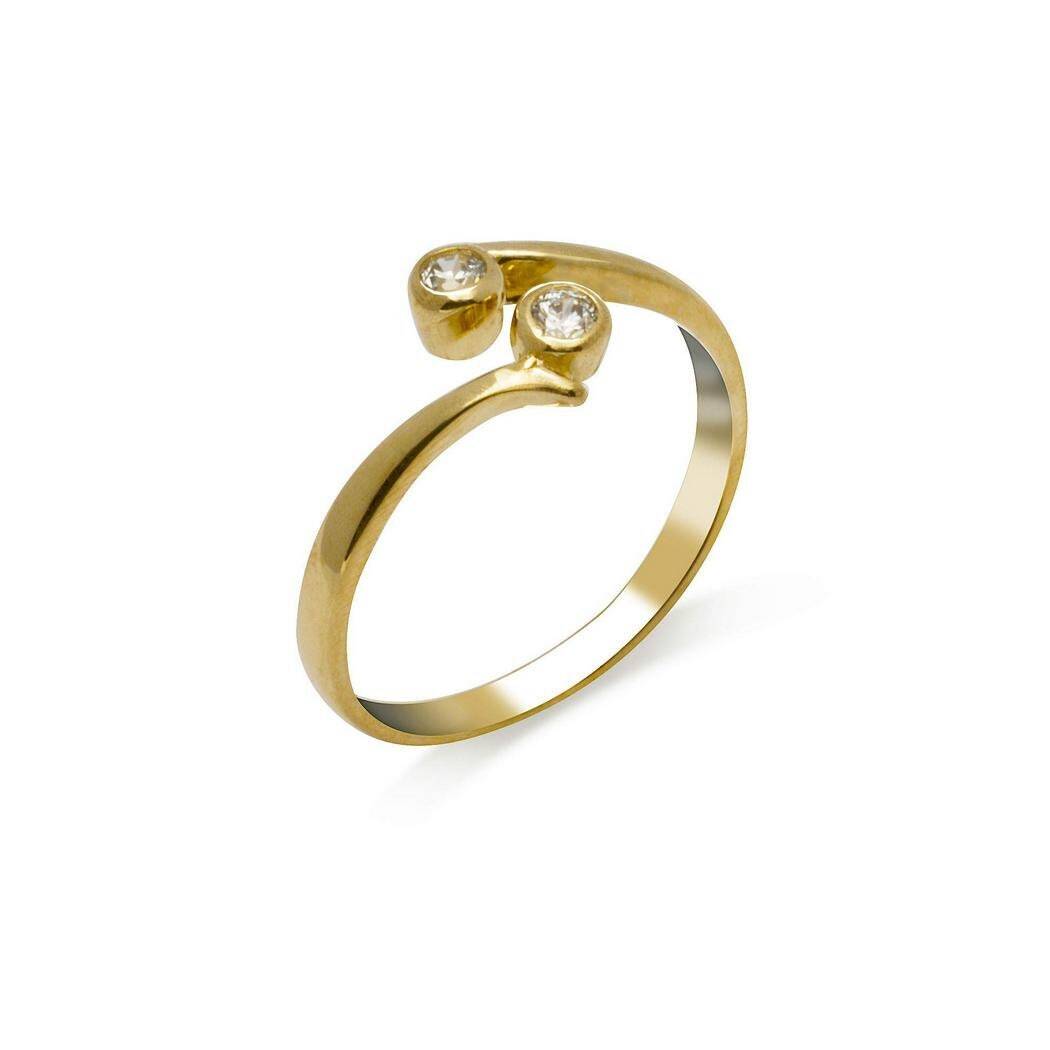 Solid 10K Yellow or White Gold Round CZ Crossover Adjustable Toe Ring - 6mm x