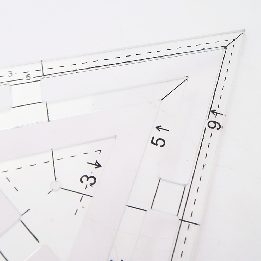 Double Triangle Quilting Ruler Template Transparent Acrylic Sewing Craft Tool